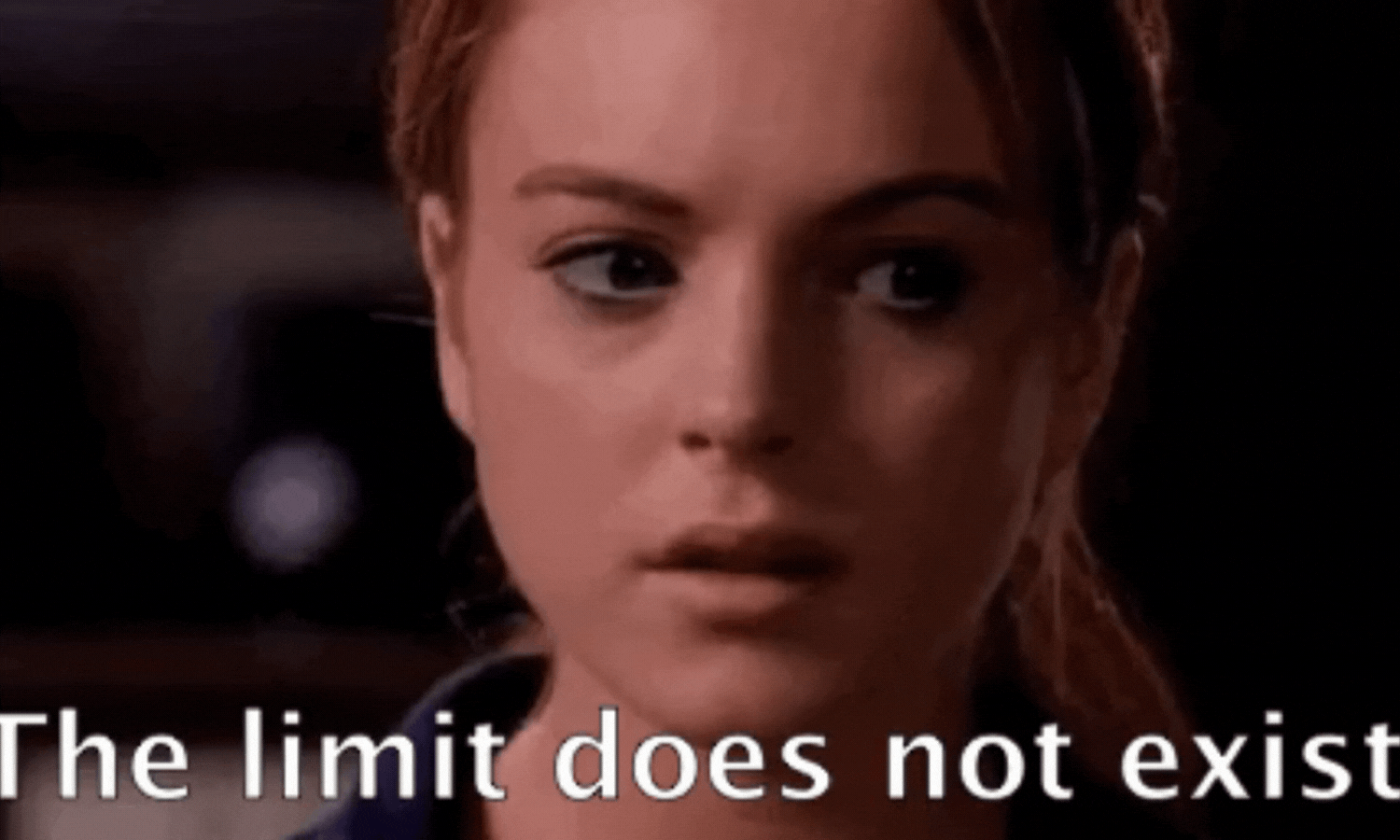Gif of Lindsay Lohan in Mean Girls saying "the limit does not exist"