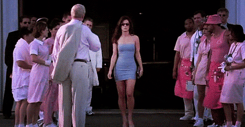Miss Congeniality after the transformation confident walk gif