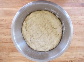 Challah dough punched down.