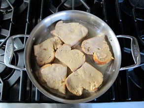 French toast in a skillet.