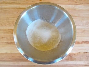 Flour sifted into a mixing bowl.