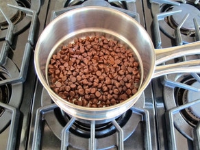 Melting chocolate in a double boiler.