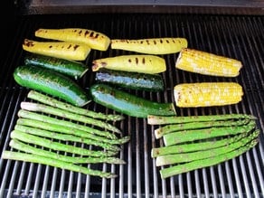 Vegetables on the grill.