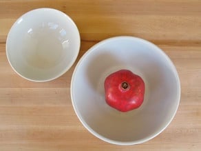 Pomegranate in a bowl.