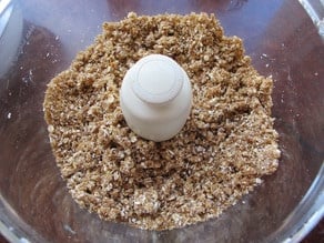 Oat crumble topping in food processor.