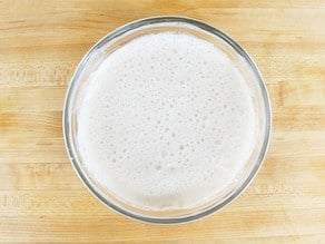 Yeast proofing in a bowl.