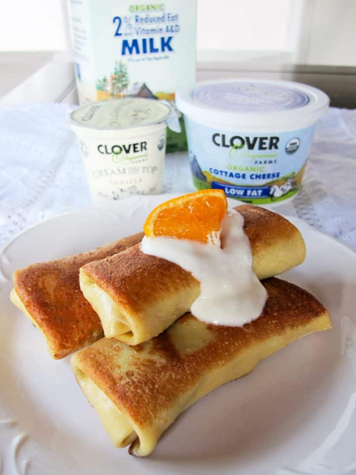 Citrus Vanilla Blintzes – Celebrate Hanukkah with Blintzes Made With Clover Organic Dairy Products #clovercooks