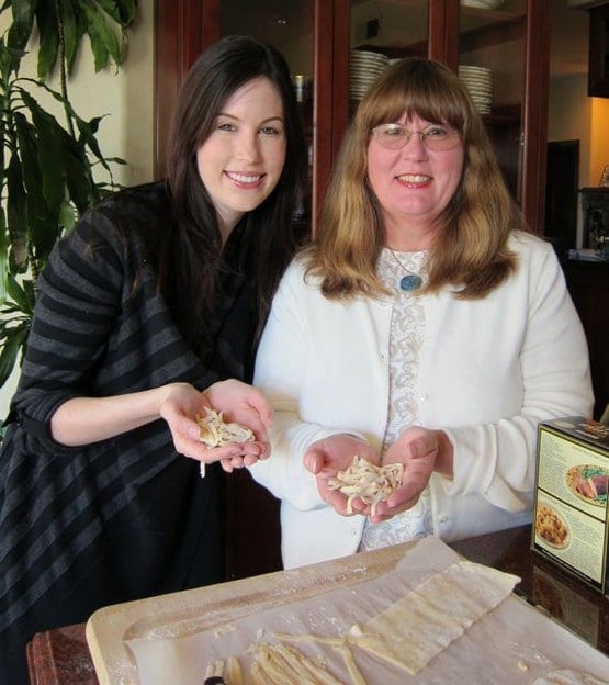 Tori Avey and her mother making homemade chicken and noodles together.