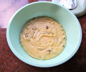 Mandel dough in a bowl to chill.