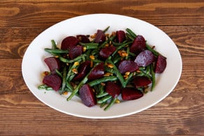 Green Bean Beet and Pistachio Salad - Flavorful and Festive Vegan Side Dish Recipe