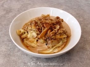 Roasted eggplant in a bowl.