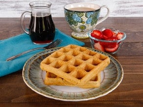 Tahini Waffles Recipe - Gluten Free, Crisp and Fluffy Waffles. Healthy, Natural, Dairy Free and Delicious