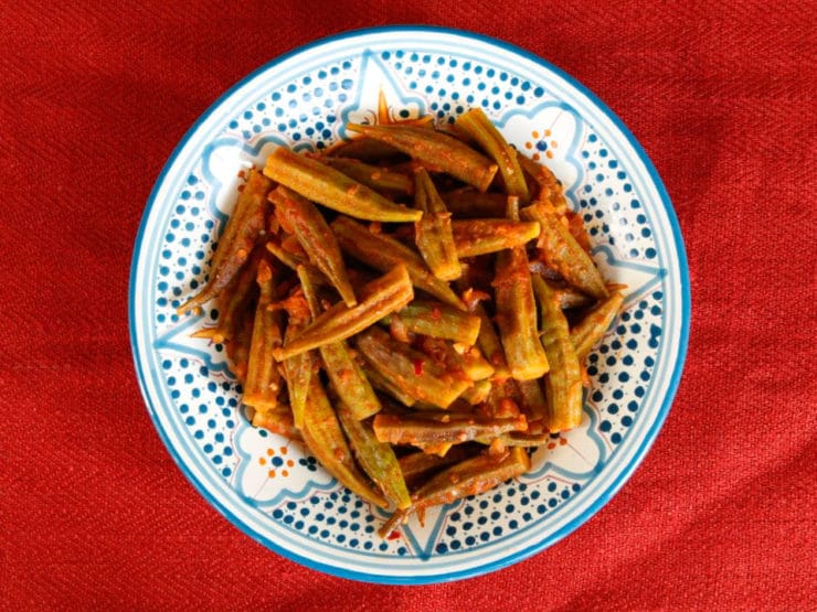 Middle Eastern Okra - Easy and Delicious Recipe for Bamya with Tomato, Onion and Spices by Tori Avey