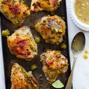 Mediterranean Olive Chicken - Healthy Roasted Marinated Chicken Recipe on ToriAvey.com