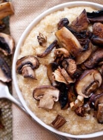 Roasted Mushroom Quinoa Risotto - Learn to make a delicious dairy quinoa side dish for Passover from Jackie Dodd. Kosher, dairy, healthy, vegetarian.