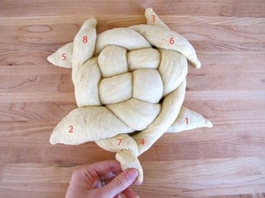 How to fold challah in a circle.