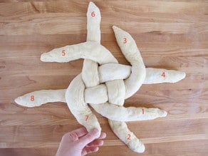 How to fold challah in a circle.