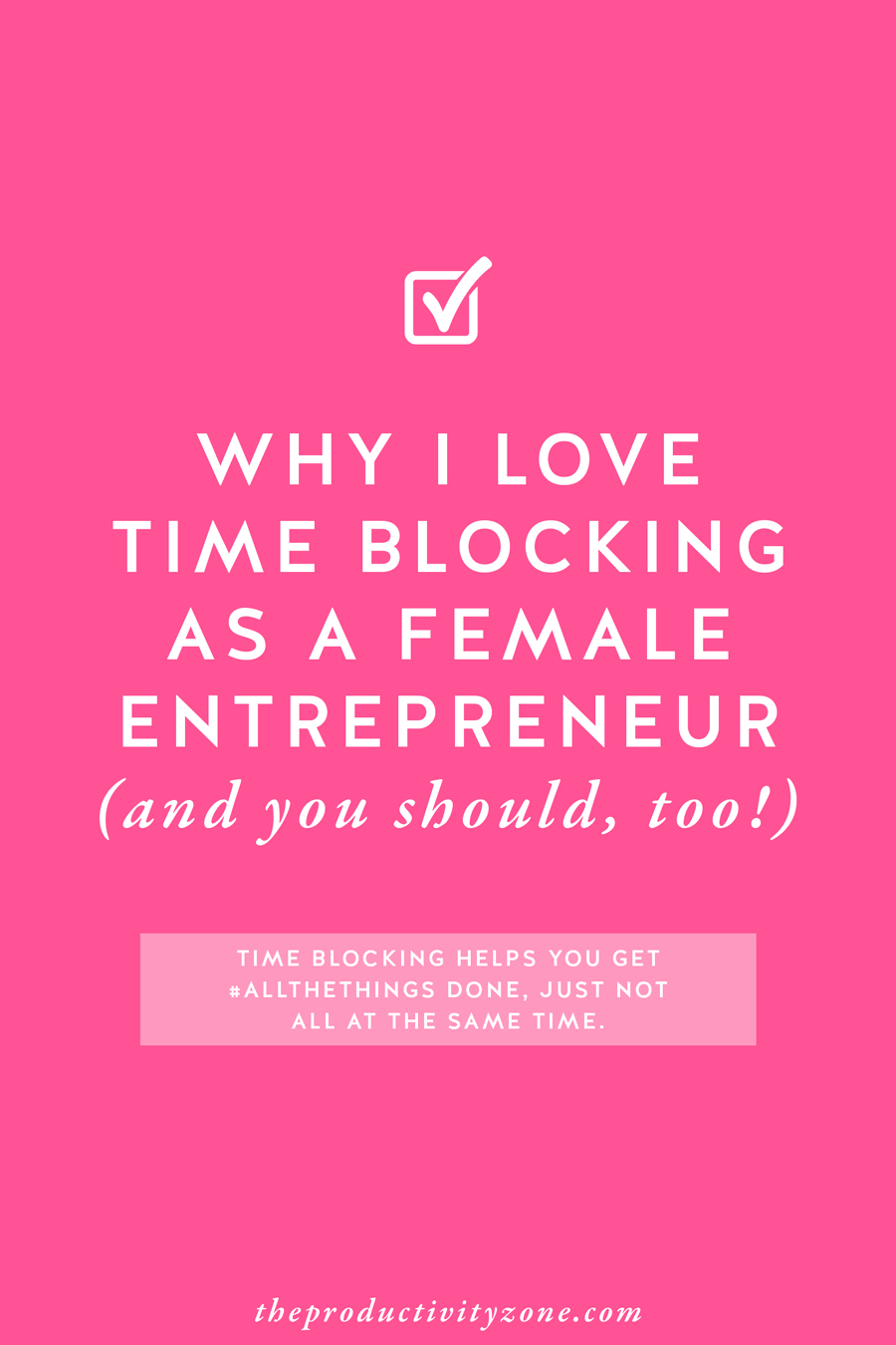 Time blocking is a very effective way of getting all the things done, just not all at the same time. It’s actually my favorite time management technique as a female entrepreneur!! I’m sharing more about why I love it on The Productivity Zone!!