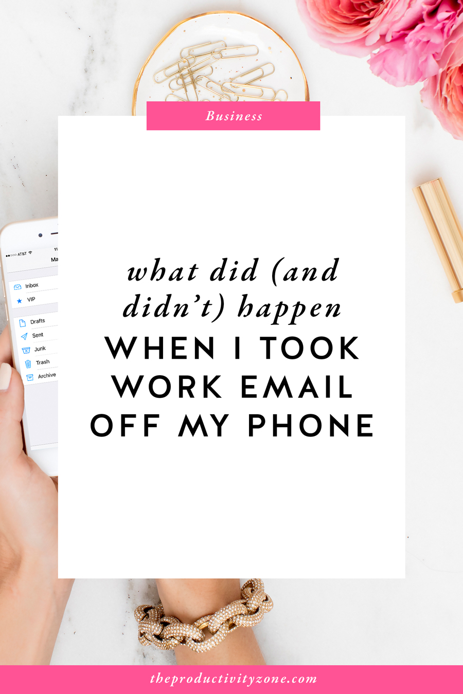 Just because we can be connected to work all the time, doesn’t mean we need or have to be. Find out what happened when I took work email off my phone FOR GOOD over on The Productivity Zone!!