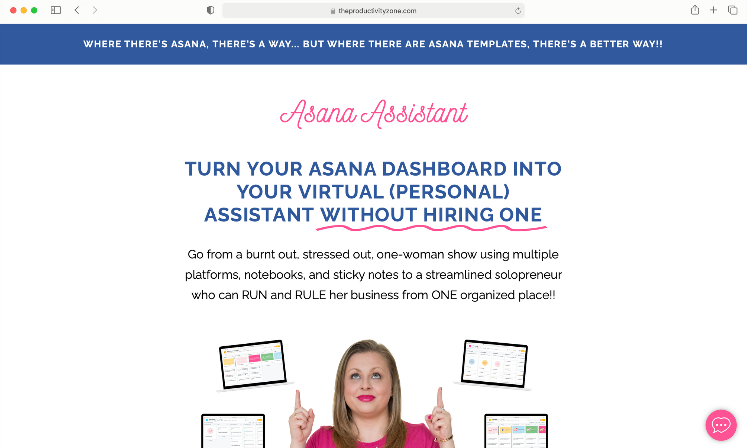 screenshot of the Asana Assistant sales page