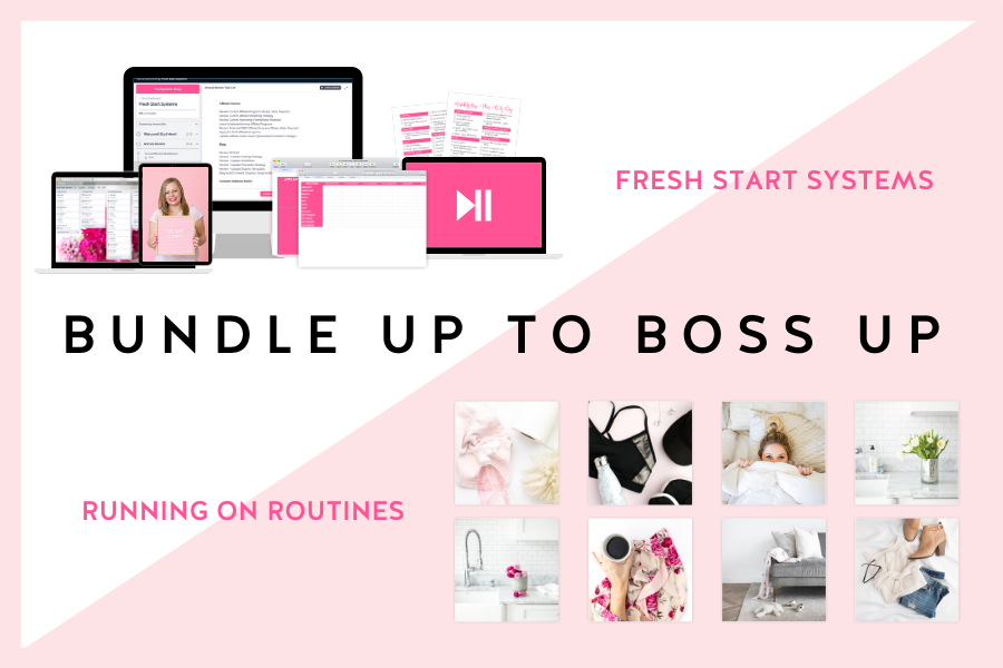 Digital mockup of the Fresh Start Systems and Running on Routines Course Bundle