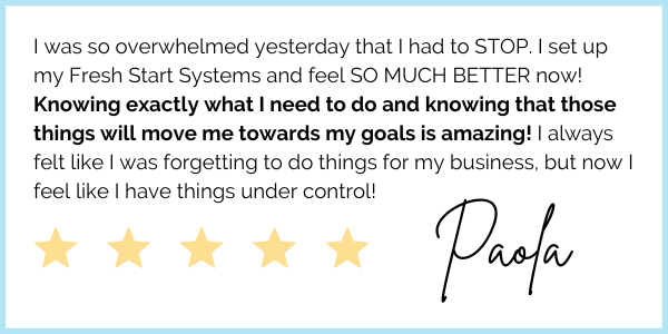 5-Star Fresh Start Systems Testimonial from Paola