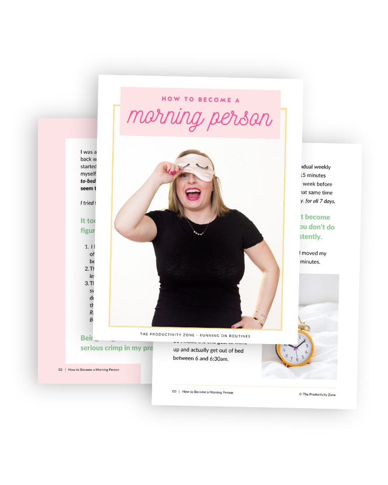 How to Become a Morning Person pdf guide page mockup.