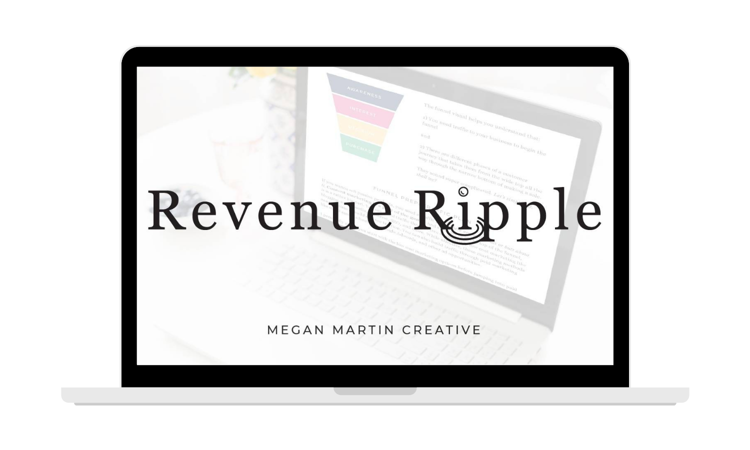 laptop mockup with the Revenue Ripple logo