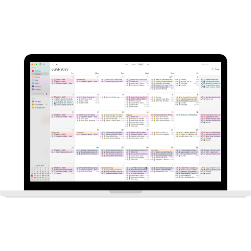 Apple Calendar on laptop mockup