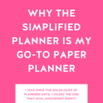 Hot pink background with Why the Simplified Planner is My Go-To Paper Planner in bold white letters